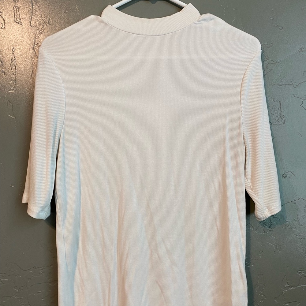 Mock turtle neck white top
